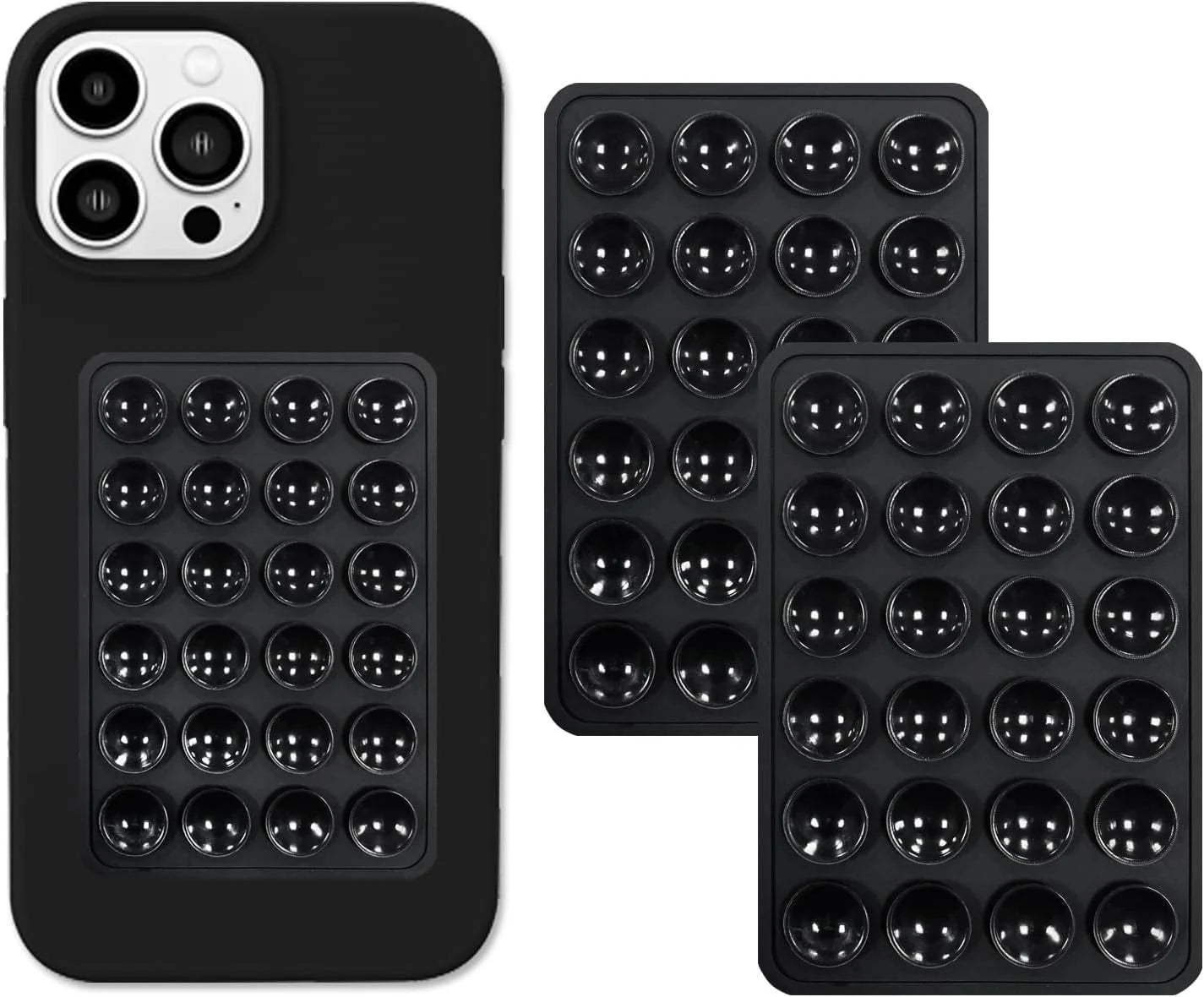 Pack of 3 Sticky Silicone Suction Phone Case Mounts