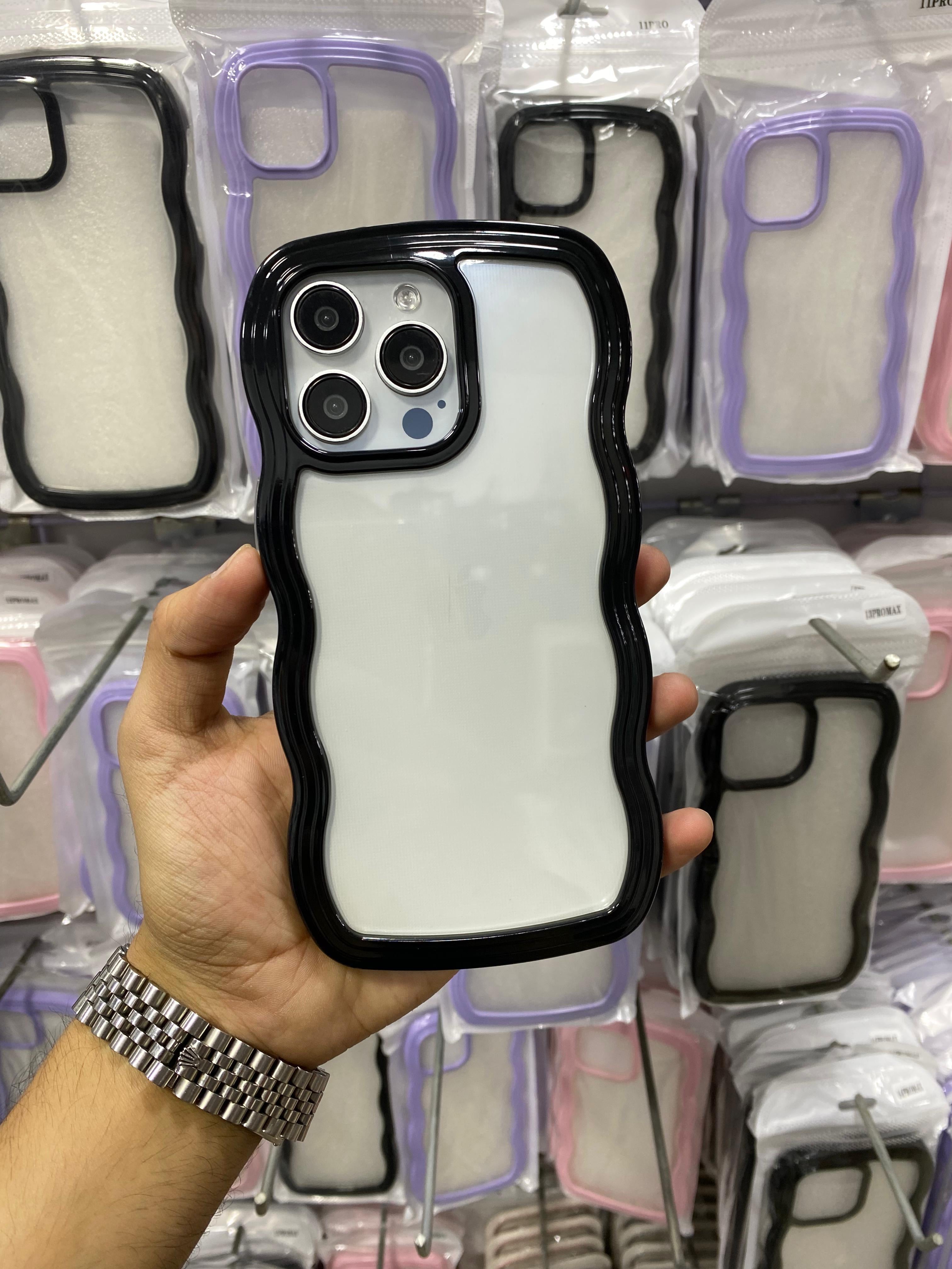 Cute Clear Curly Wave Case Premium Quality