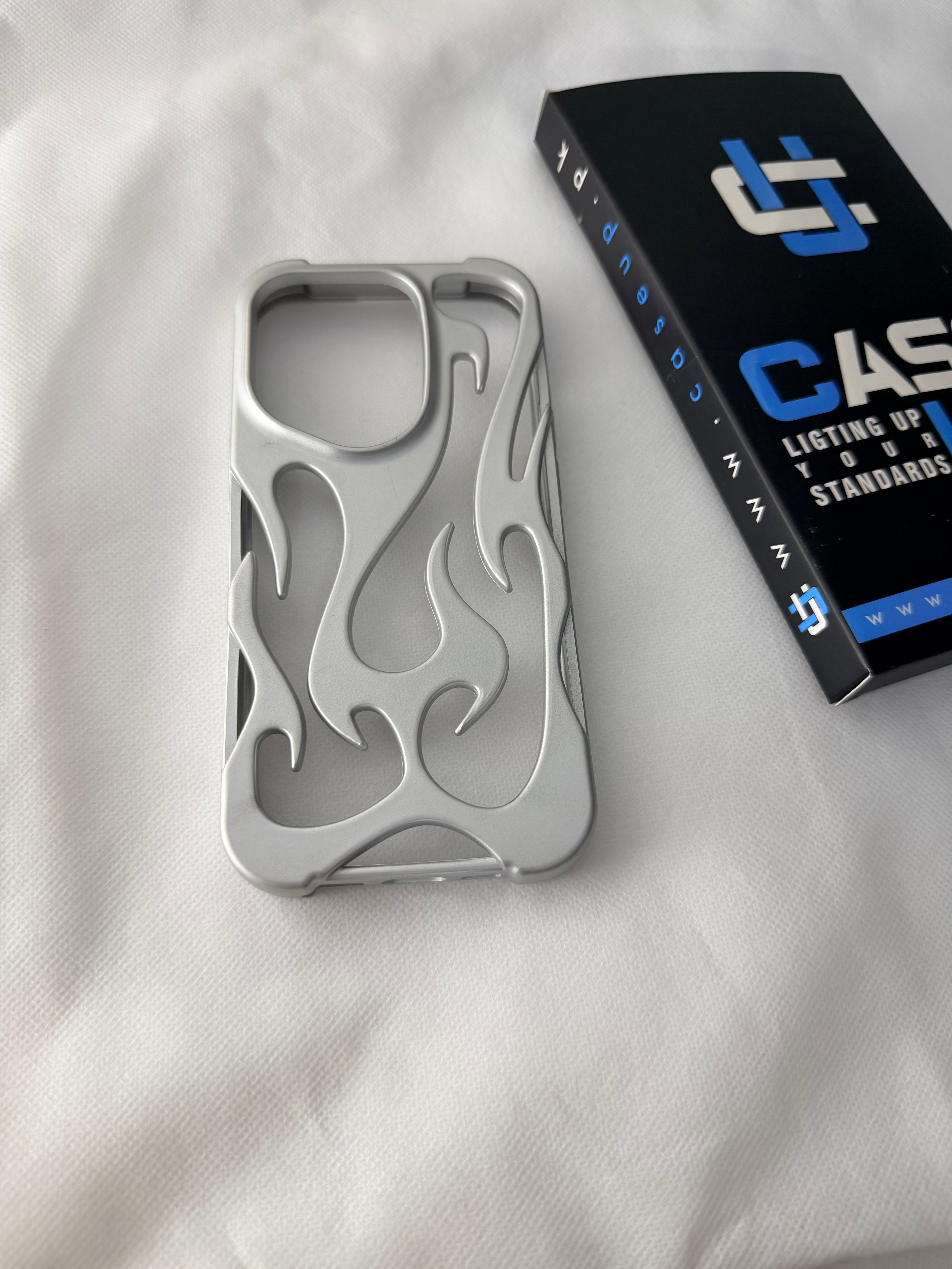 iPhone 13/14/15 Flame Case Silver Matt