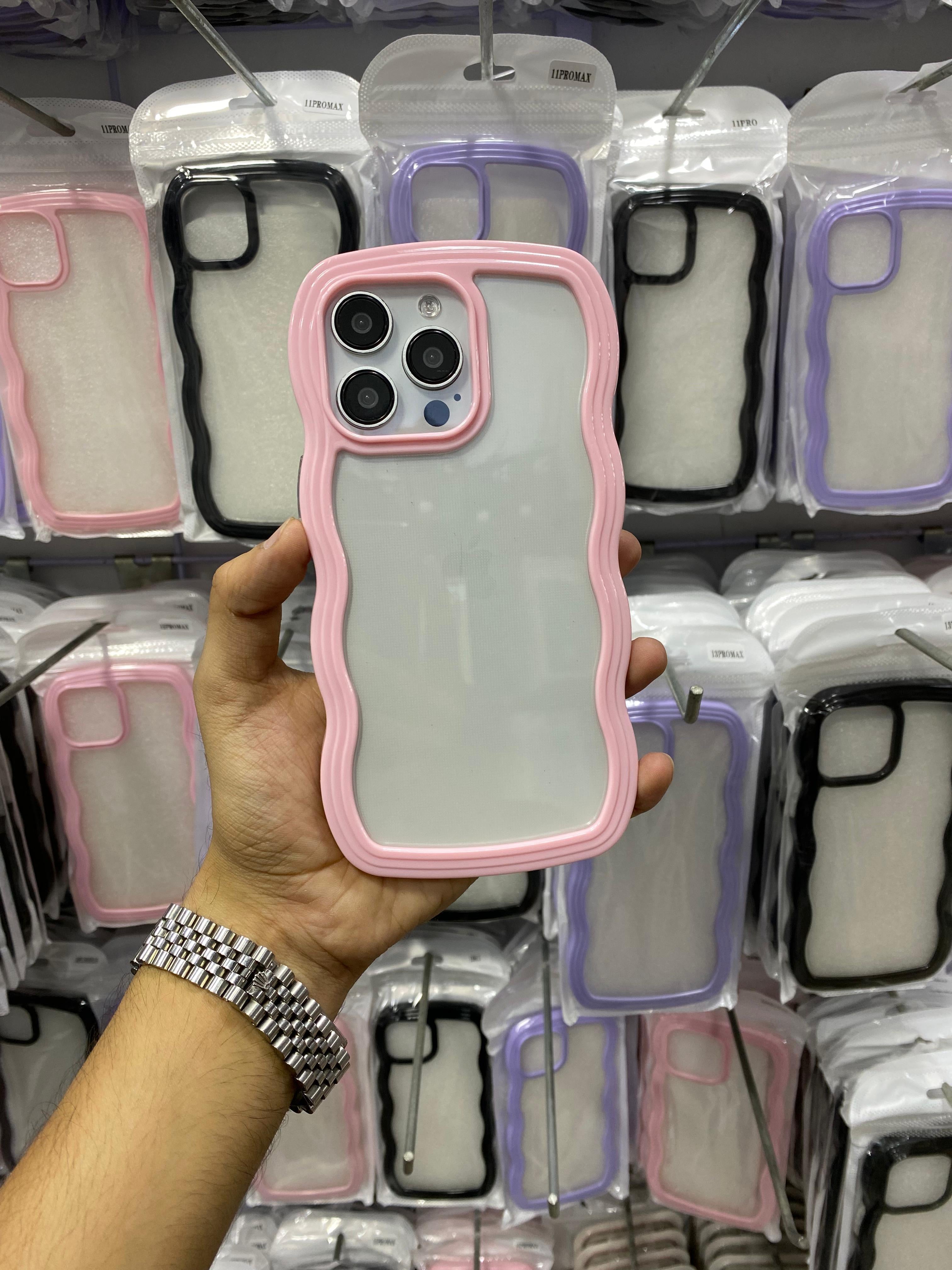 Cute Clear Curly Wave Case Premium Quality