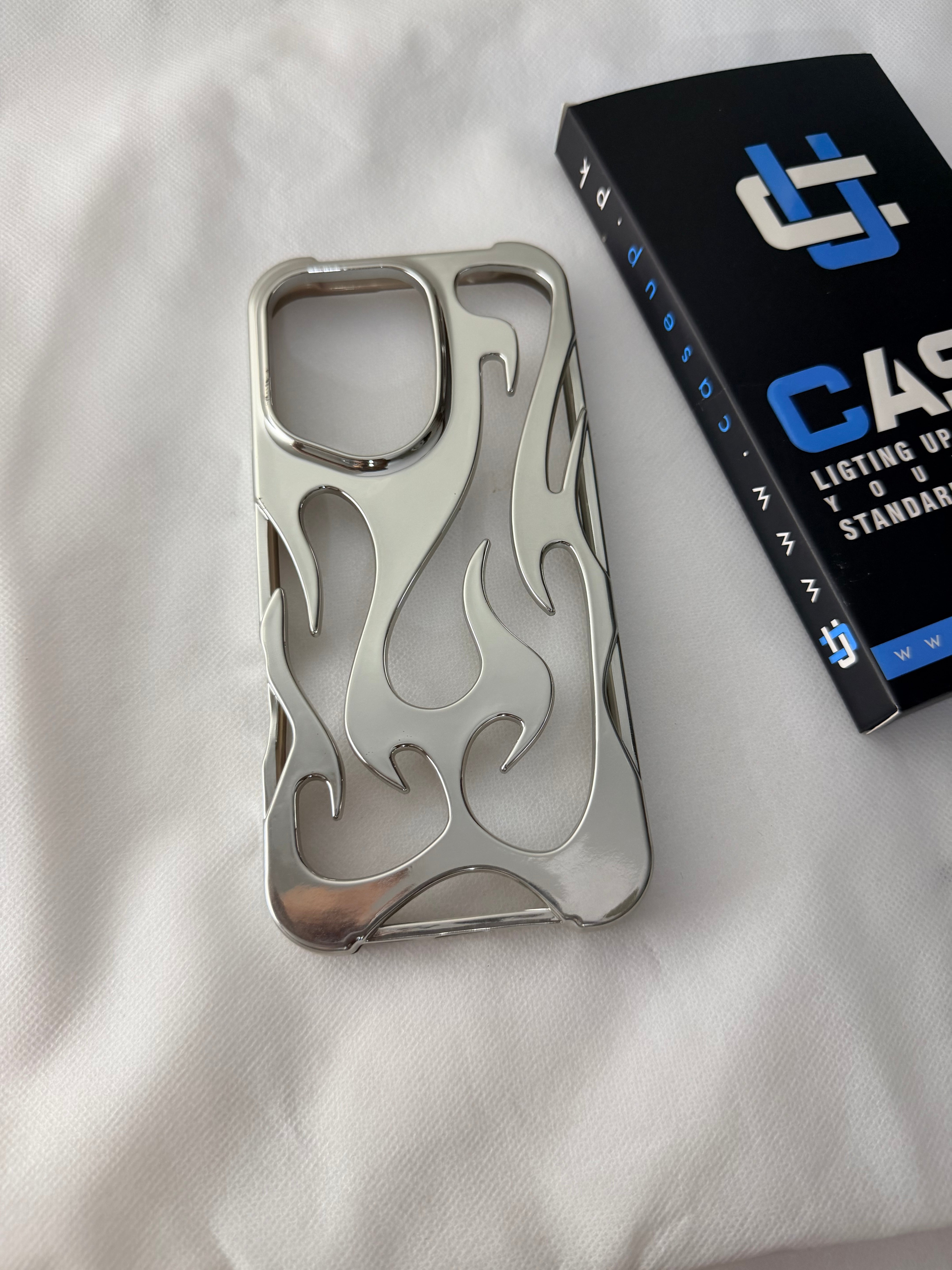 16 Pro Max flame case Silver Shine