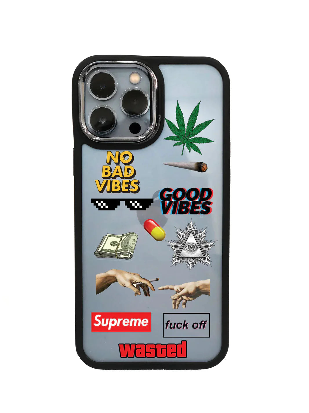 No Bad Vibes Black Border Case - RedPear