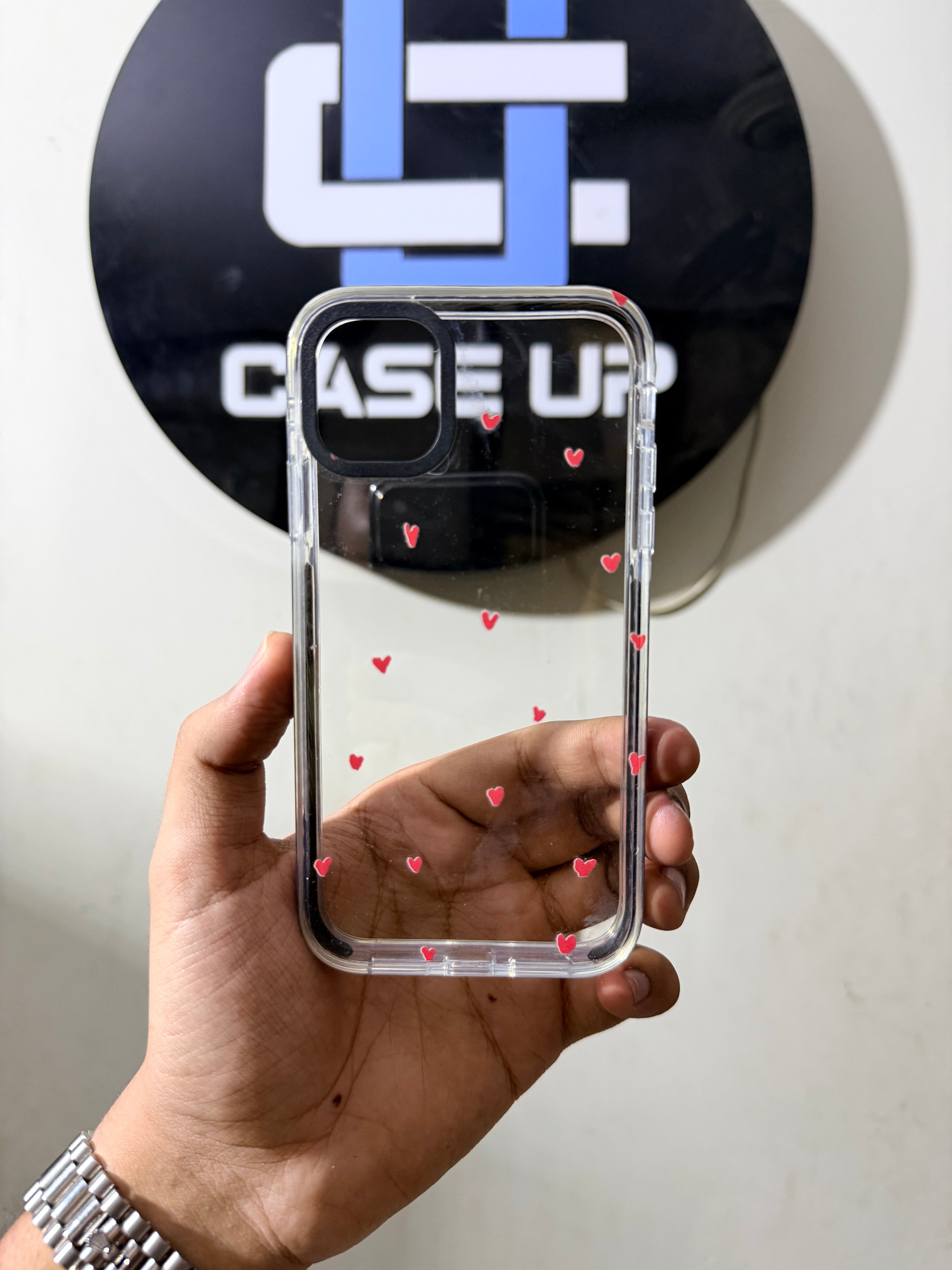 Iphone 11 floating hearts acrylic