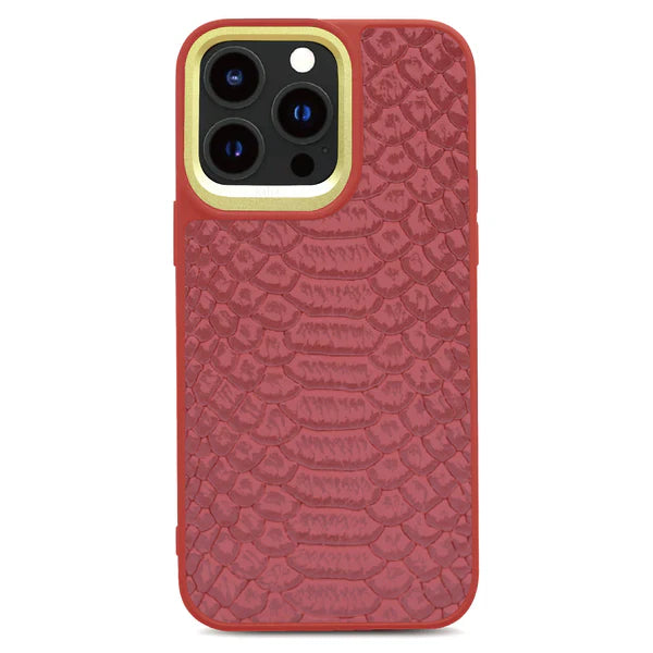 Kajsa Snake Pattern Back Case (iPhone 15 series) - RedPear