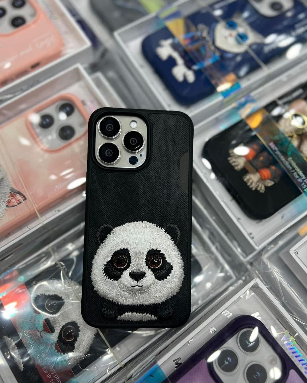 Nimmy Panda 3D Embroided Back Cover (iPhone 15 Series) - RedPear