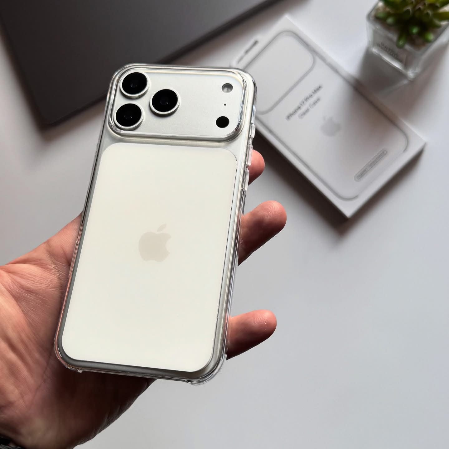 White IC Case with Action Button Protection & with Animation Premium Quality